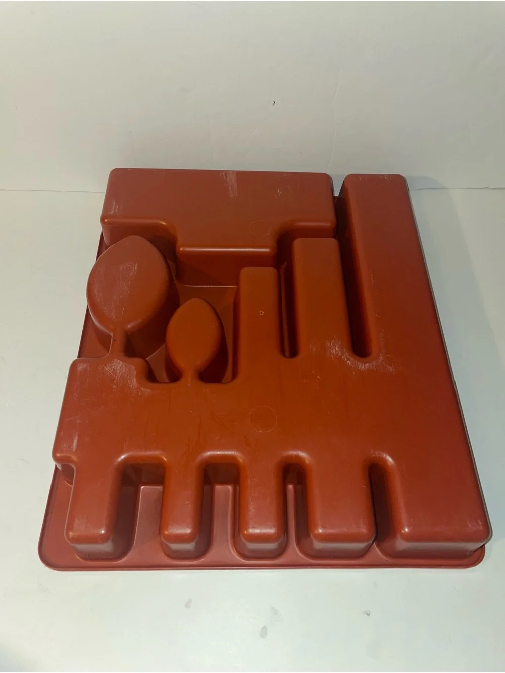 Rubbermaid Silverware Flatware Utensil Holder Tray 2922 orange Vintage